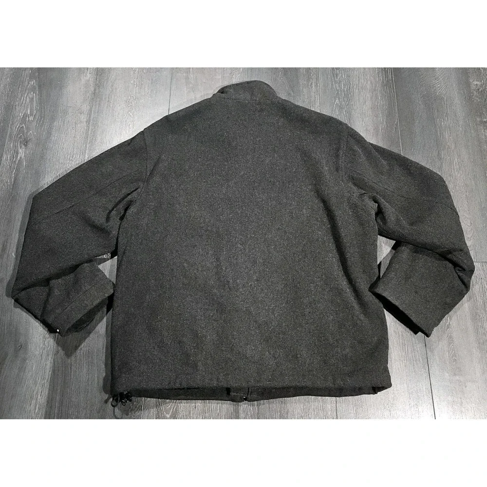 Vintage Polo Ralph Lauren Wool Bomber Jacket Men L Gray Pony Quilt Lined Y2K 90s